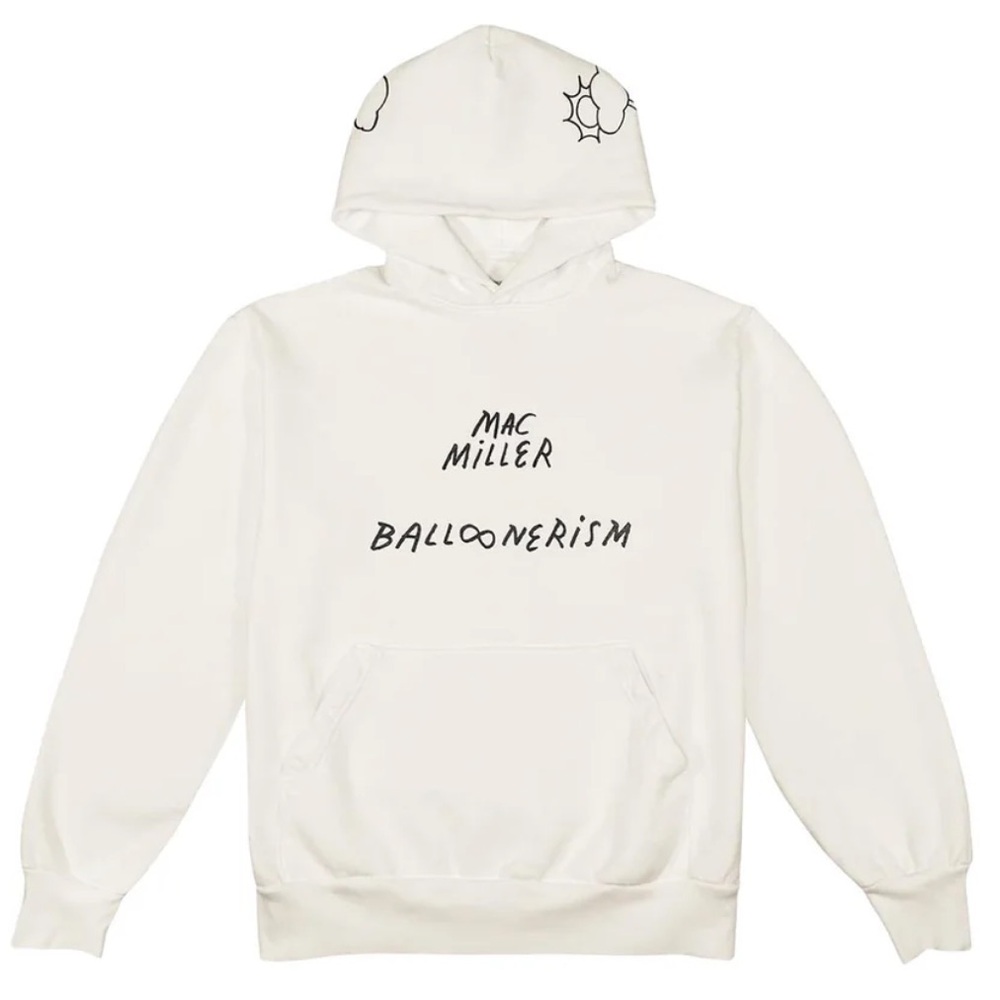 White Balloonerism Graphic Crewneck Hoodie